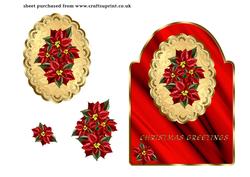 Poinsettias Dome Shaped Card Front