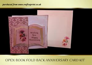 Open Book Anniversary Fold Back Card