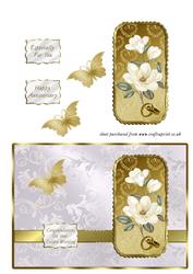 White Magnolias & Butterfly Golden Wedding