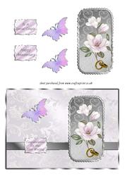 Magnolias & Butterfly Silver Wedding