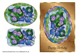 Stained Glass Card Front - Butterfly