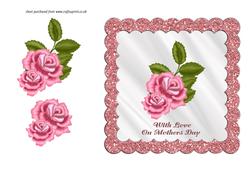 Pink Roses Mothers Day Card Front