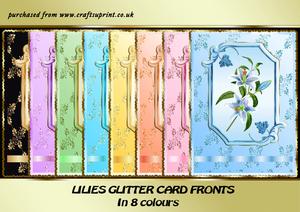 Lilies Glitter Card Fronts