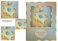 Flowers & Butterfly Pyramid Card 2