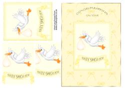 Stork Baby Shower - Yellow