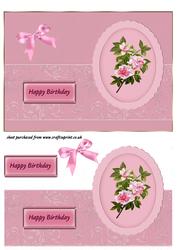 Floral Cameo Birthday Card
