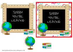 Teacher Sorry Youre Leaving - Ruler Framed Blackboard