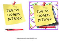 Thank You Teacher Note
