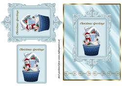 Snowman Cupcake Card Front