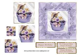 Lilac Cupcake Card Front