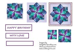 Stained Glass Pyramid on Lilac Background