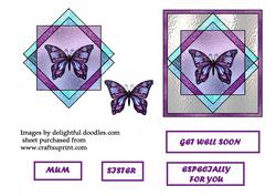 Stained Glass Topper with Butterfly