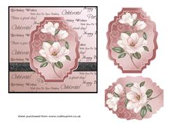 Pink Magnolias Topper on Sentiments Background