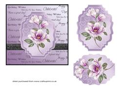 Lilac Magnolias Topper on Sentiments Background