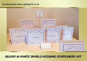 Silver & White Swirls Wedding Stationery Kit