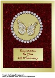 Diamond Butterfly Ruby Wedding Card