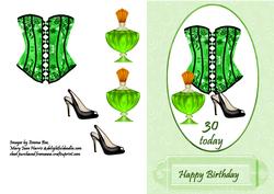 30th Birthday Green Corset