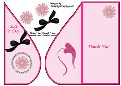 Pink Thank You Teardrop Card