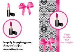 Pink Lipstick Card - Daughter