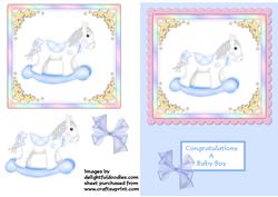 Baby Boy Rocking Horse Card