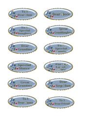 Blue Oval Sentiment Tags - Female Relations
