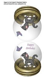 Kitten and Butterfly Snow Globe