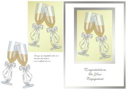 Champagne Glasses Engagement Card