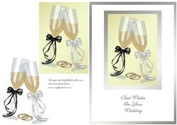 Champagne Glasses Wedding Card