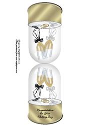 Wedding Day Champagne Glasses in Glass Dome