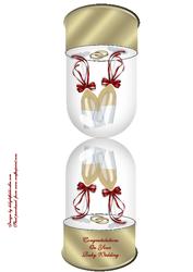 Ruby Wedding Champagne Glasses in Glass Dome