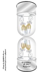 Engagement Champagne Glasses in Glass Dome