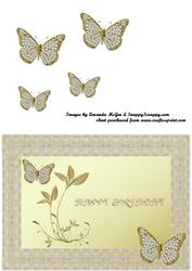 Diamond Butterflies in Lace Frame