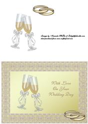 Wedding Champagne Glasses in Lace Frame