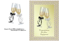 Engagement Champagne Glasses in Lace Frame