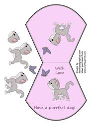 Kitten & Butterfly Wobble Card