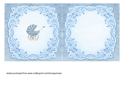 Blue Pram Baby Boy Insert