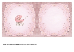 Pink Pram Baby Girl Insert