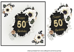 Black & White 50th Birthday Card