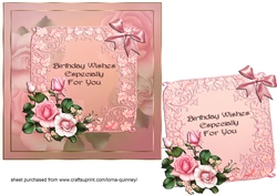 Pink Roses Birthday Card