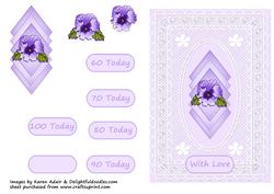 Pansy & Lace Ages Card Front