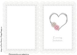 Silver Heart Evening Invitation