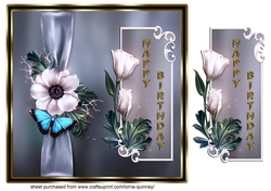 Flowers & Butterfly Birthday Card