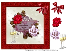 Roses Ruby Wedding Card