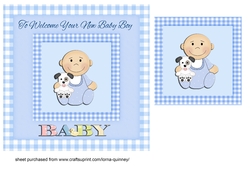 Gingham Baby Boy Card