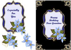 Blue Flowers in Bracket Frame - Grandma