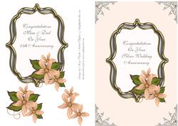 Peach Flowers - Silver Wedding