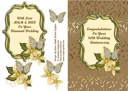 Cream Flowers & Butterfly - Diamond Wedding