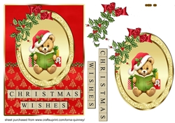 Teddy & Book Christmas Card
