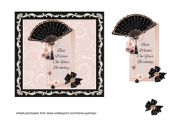 Black and Rose Gold Fan