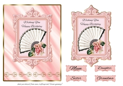 Roses and Fan Card Front 1